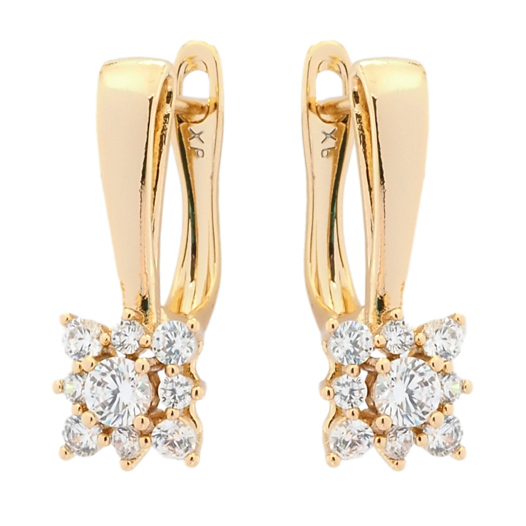 Сережки Xuping Позолота 18K англійський замок Квіточки з цирконієм фото №14