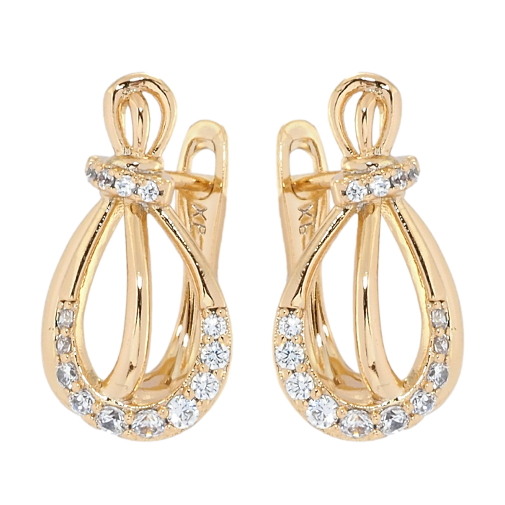 Сережки Xuping Позолота 18K англійський замок Декоративні петельки з цирконієм фото №22 Сережки Xuping Позолота 18K англійський замок Декоративні петельки з цирконієм фото №22