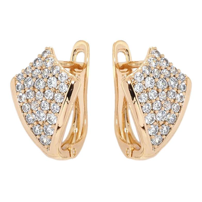 Сережки Xuping Позолота 18K англійський замок Інкрустація цирконієм фото №5