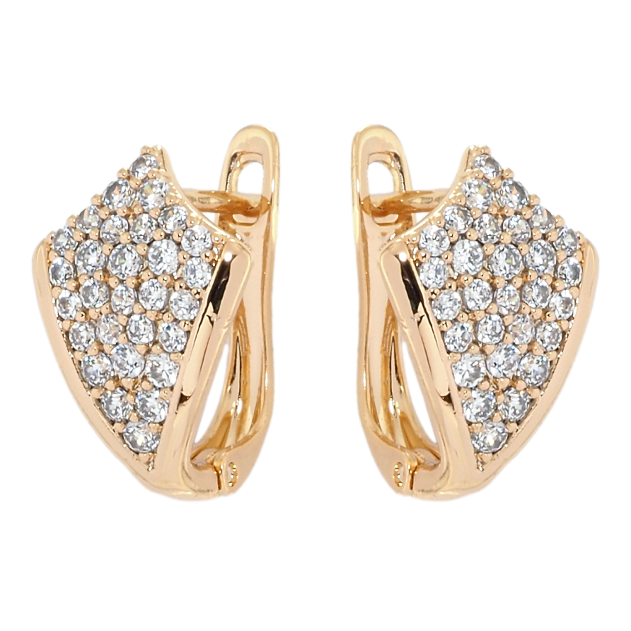 Сережки Xuping Позолота 18K англійський замок Інкрустація цирконієм фото №1