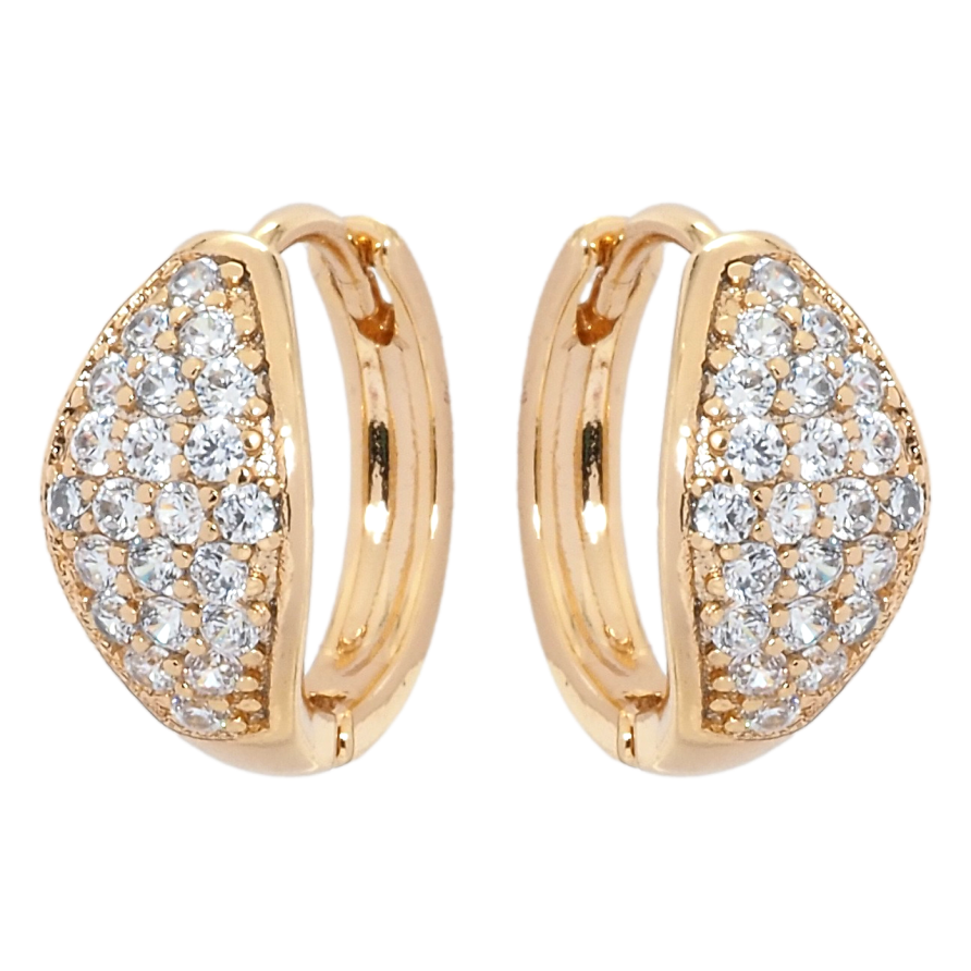 Сережки Xuping Позолота 18K колечка Інкрустація цирконієм фото №1