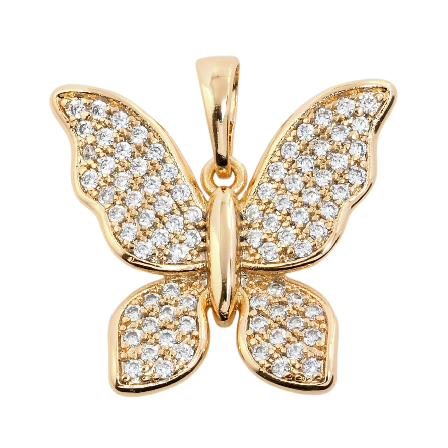 Кулон Xuping Позолота 18K Метелик інкрустація цирконієм для ланцюжка до 6мм фото №1