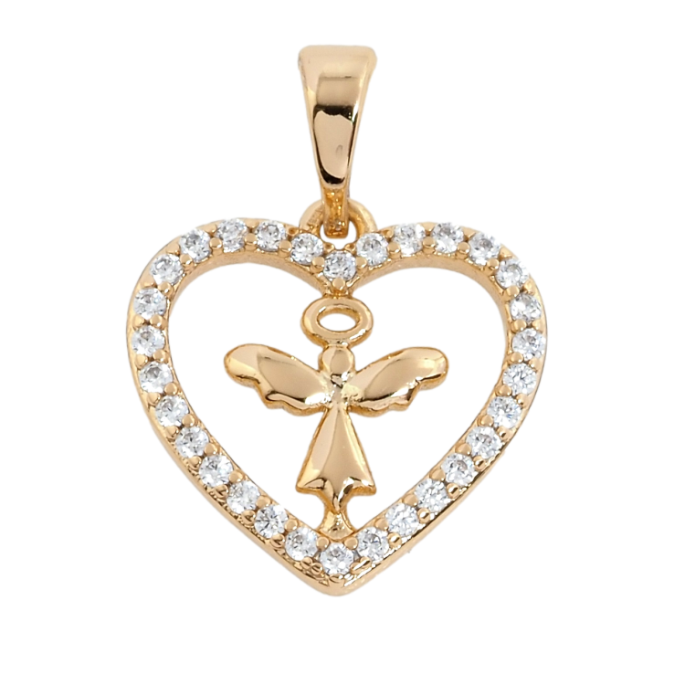 Кулон Xuping Позолота 18K Серце з янголятком для ланцюжка до 5мм фото №24