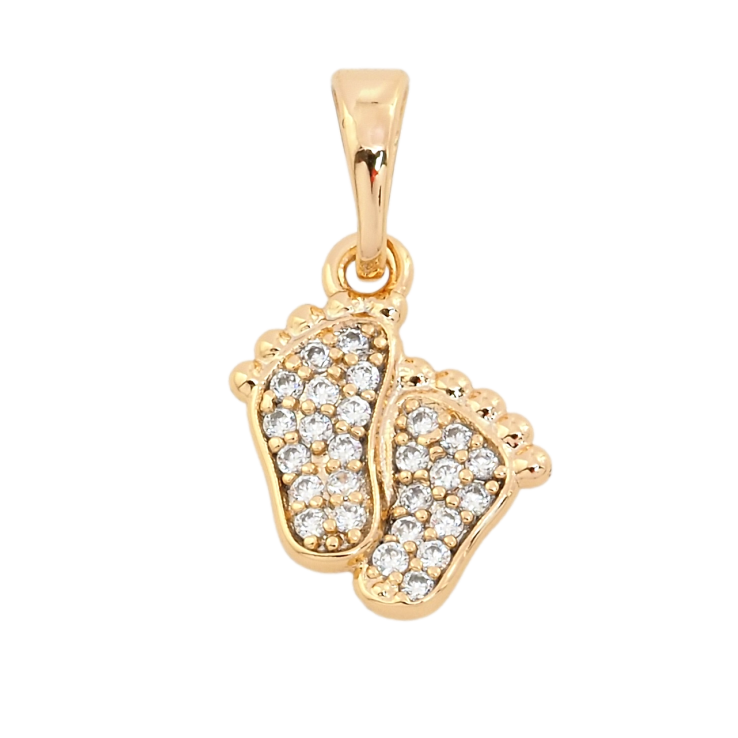 Кулон Xuping Позолота 18K Дитячі ніжки з цирконієм для ланцюжка до 5мм фото №22 Кулон Xuping Позолота 18K Дитячі ніжки з цирконієм для ланцюжка до 5мм фото №22