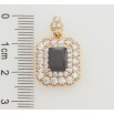 Кулон Xuping Позолота 18K Чорний фіаніт в обрамленні цирконію для ланцюжка до 2мм фото №2