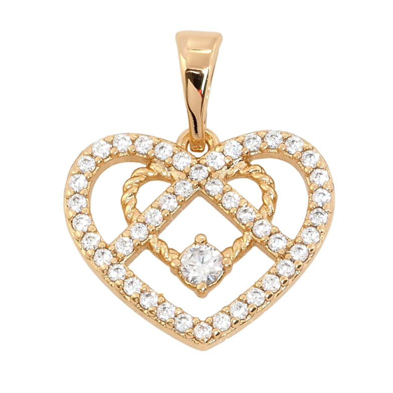 Кулон Xuping Позолота 18K Серце з цирконієм для ланцюжка до 5мм фото №1