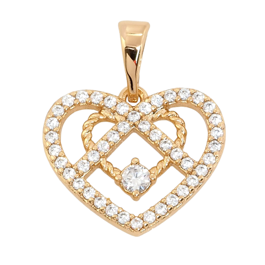 Кулон Xuping Позолота 18K Серце з цирконієм для ланцюжка до 5мм фото №1