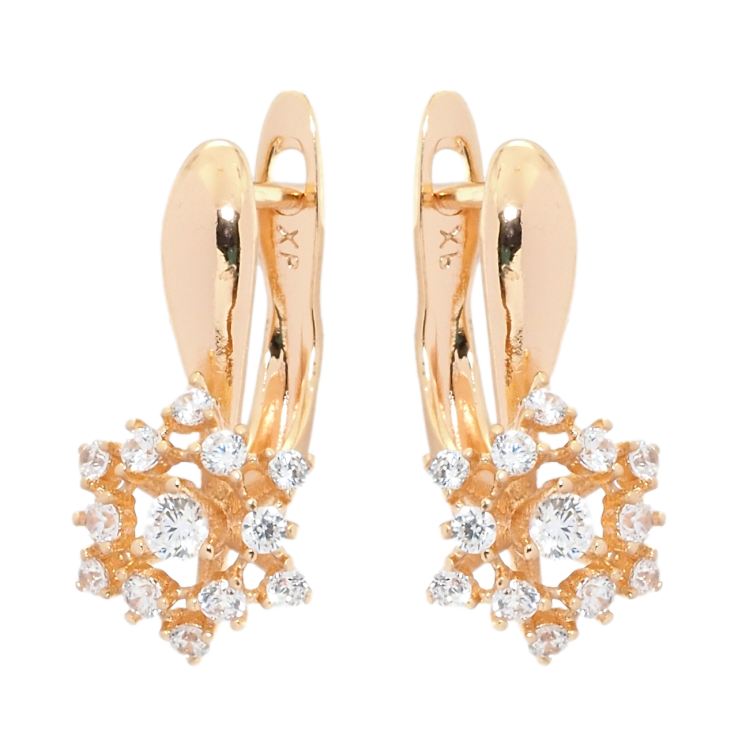 Сережки Xuping M&L Колір 18K англійський замок Сніжинки з цирконієм фото №4