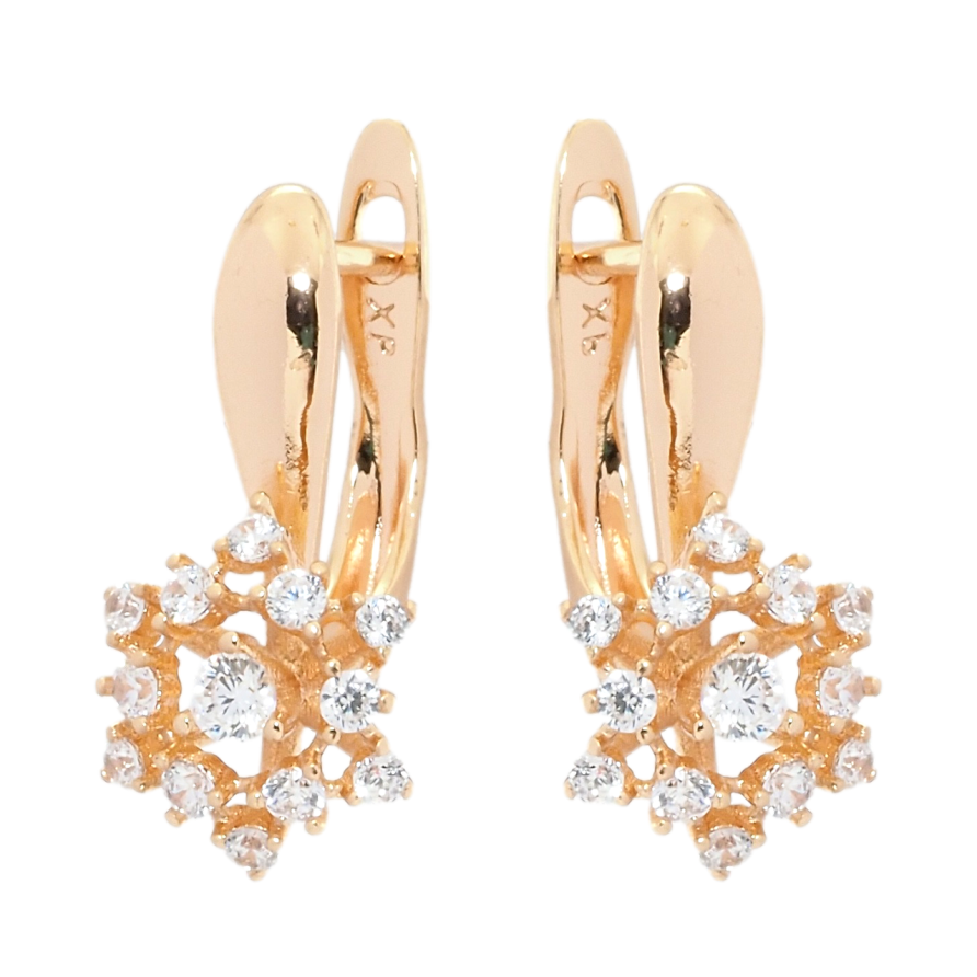 Сережки Xuping M&L Колір 18K англійський замок Сніжинки з цирконієм фото №1