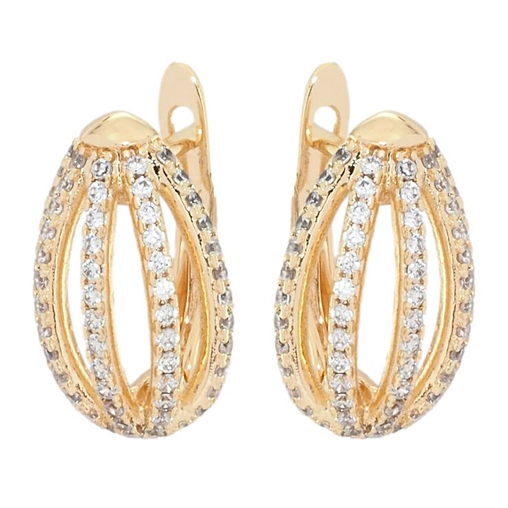 Сережки Xuping M&L Колір 18K англійський замок Овали з доріжок цирконію фото №8