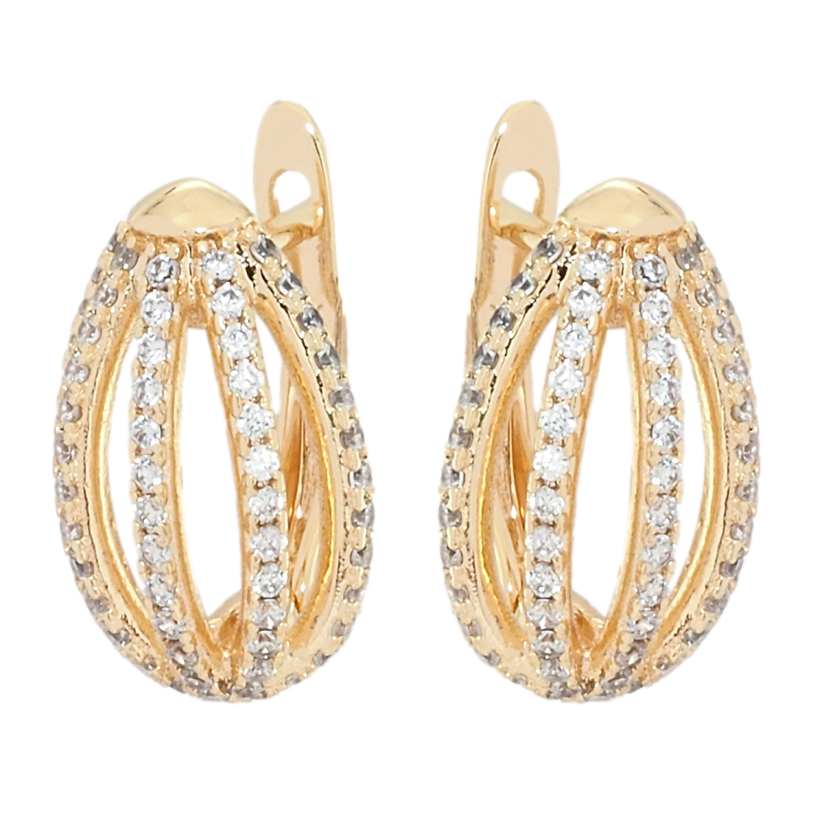 Серьги Xuping M&L Цвет 18K английский замок Овалы из дорожек циркония фото №1