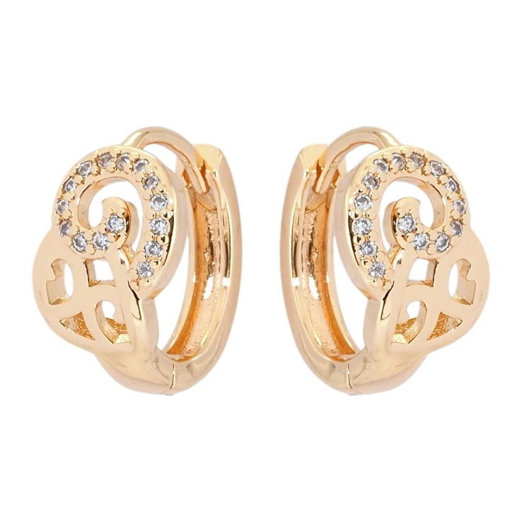 Серьги Xuping M&L Цвет 18K колечки Декоративный узор с цирконием фото №10