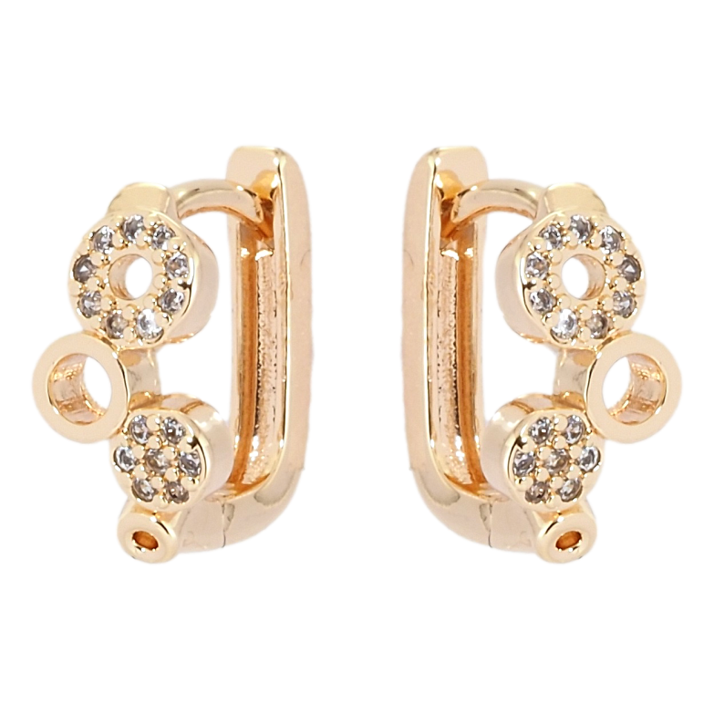 Серьги Xuping M&L Цвет 18K колечки Узор с цирконием фото №1