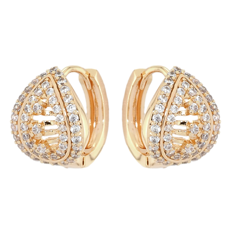 Серьги Xuping M&L Цвет 18K колечки Капельки с инкрустацией цирконием фото №7