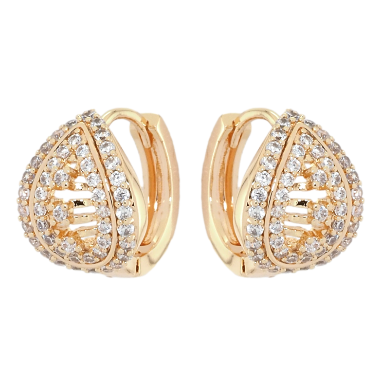 Сережки Xuping M&L Колір 18K колечка Краплинки з інкрустацією цирконієм фото №1