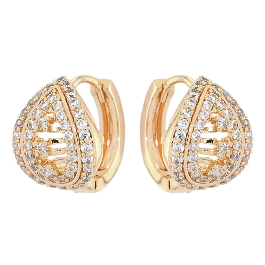 Серьги Xuping M&L Цвет 18K колечки Капельки с инкрустацией цирконием фото №1