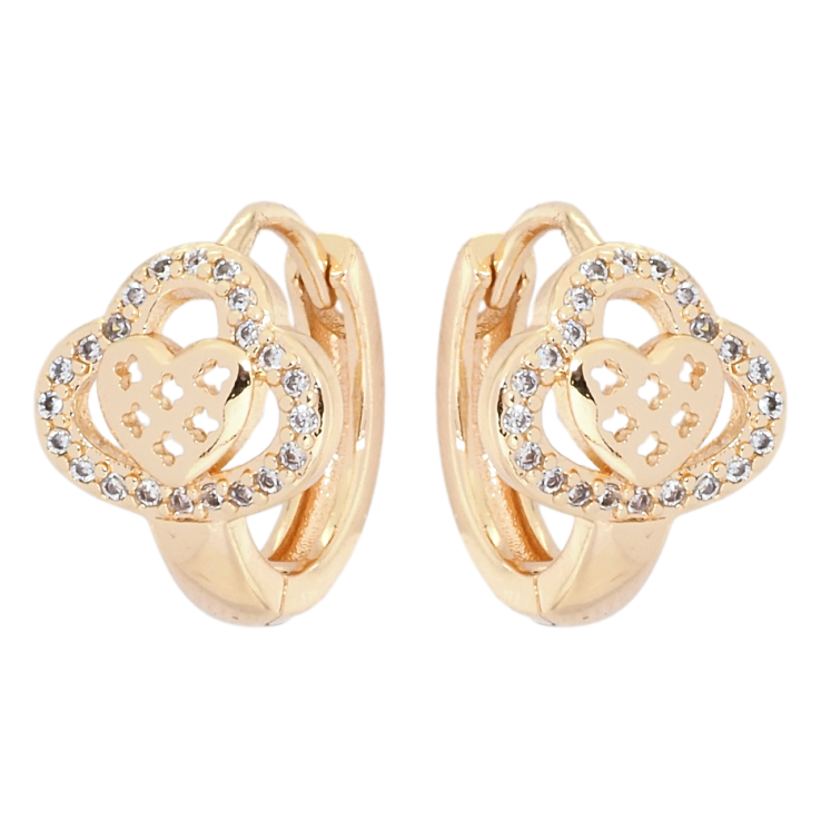 Серьги Xuping M&L Цвет 18K колечки Узор с сердечками фото №3