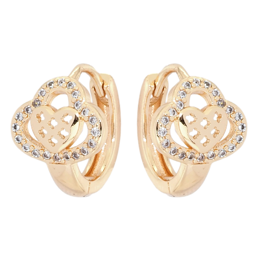 Сережки Xuping M&L Колір 18K колечка Візерунок з сердечками фото №1