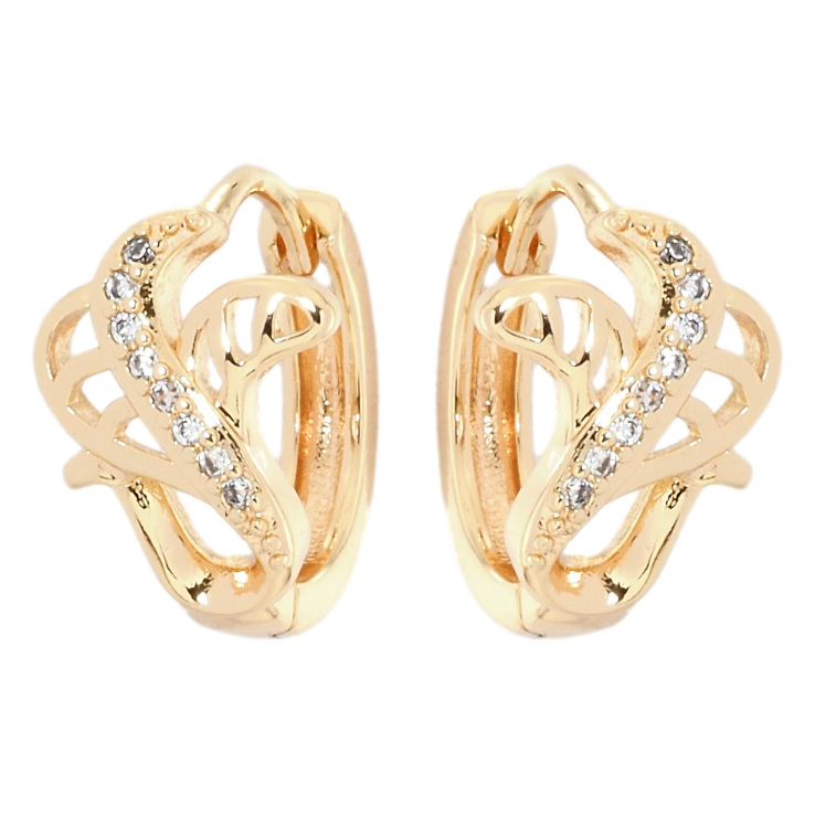 Серьги Xuping M&L Цвет 18K колечки Резные веточки фото №6