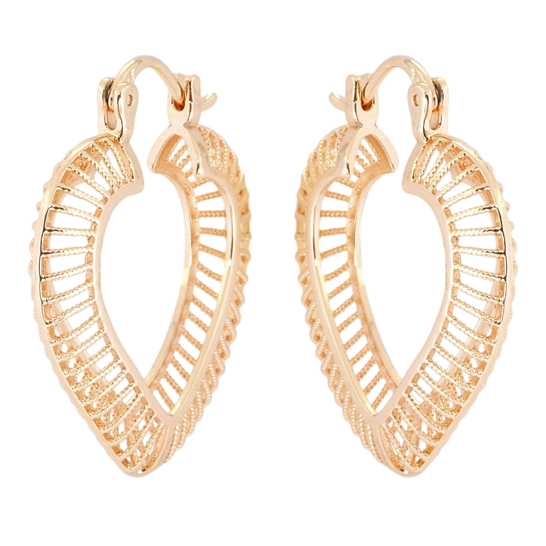 Серьги Xuping M&L Цвет 18K замок-булавка Объёмные резные сердца фото №19