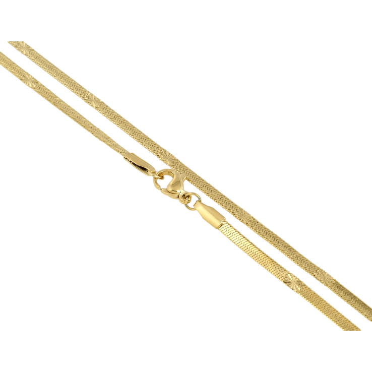 Ланцюжок Xuping ТТМ Stainless Steel колір 14K Плетіння Снейк з візерунком довжина 46см х 3мм фото №12 Ланцюжок Xuping ТТМ Stainless Steel колір 14K Плетіння Снейк з візерунком довжина 46см х 3мм фото №12