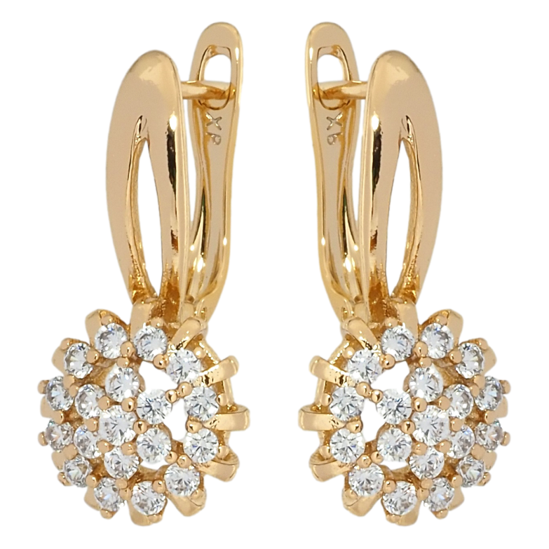 Сережки Xuping Позолота 18K англійський замок Інкрустація цирконієм фото №1