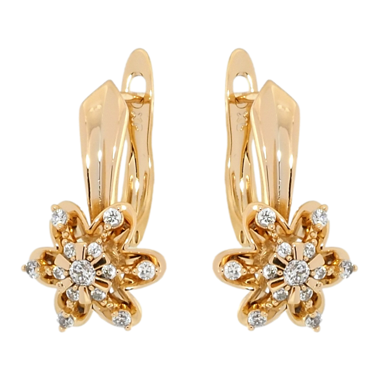 Сережки Xuping Позолота 18K англійський замок Квіточки фото №18