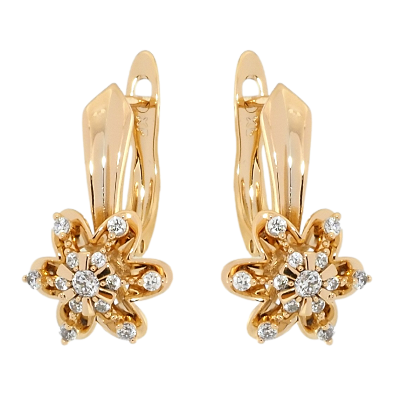 Серьги Xuping Позолота 18K английский замок Цветочки фото №1