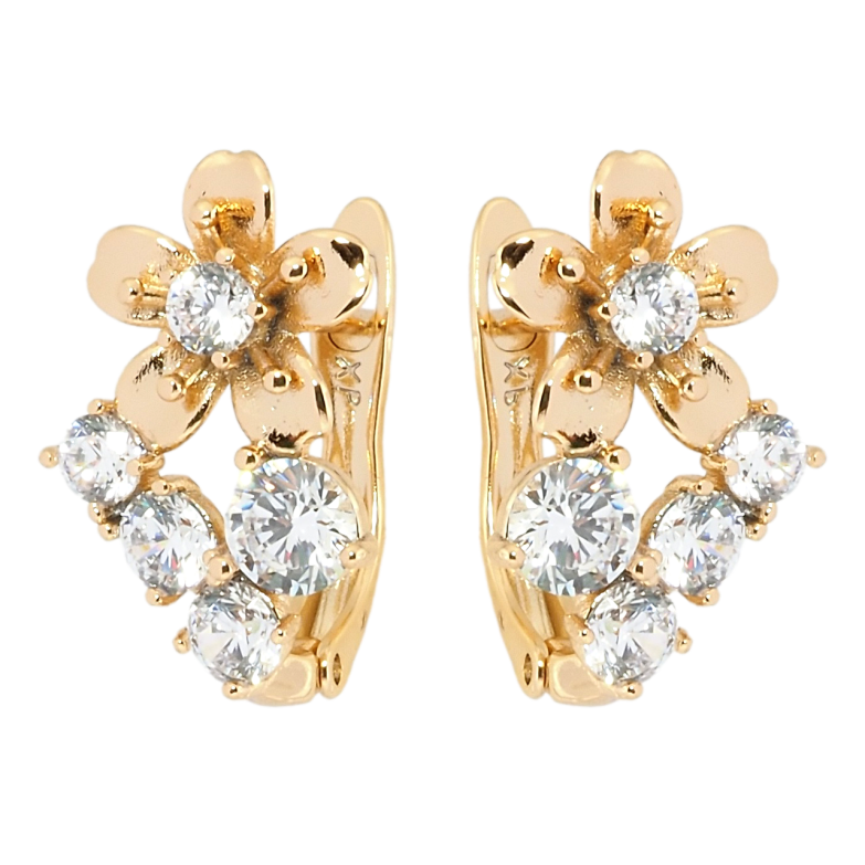 Серьги Xuping Позолота 18K английский замок Цветочки фото №1