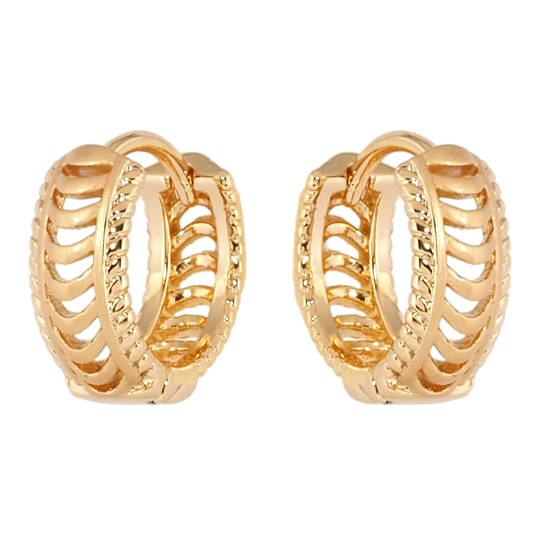 Сережки Xuping Позолота 18K колечка Різьблений візерунок фото №1