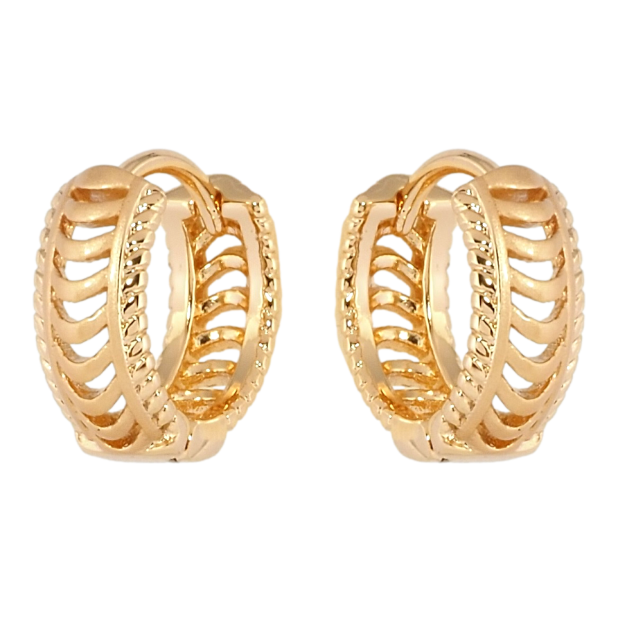 Сережки Xuping Позолота 18K колечка Різьблений візерунок фото №1