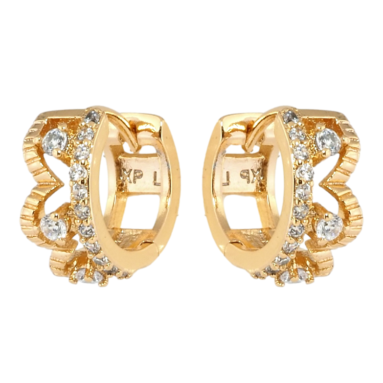 Серьги Xuping Позолота 18K колечки Декоративный узор с цирконием фото №1