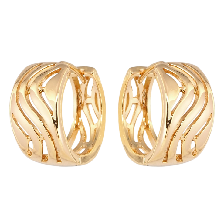Серьги Xuping Позолота 18K колечки Резной орнамент фото №4
