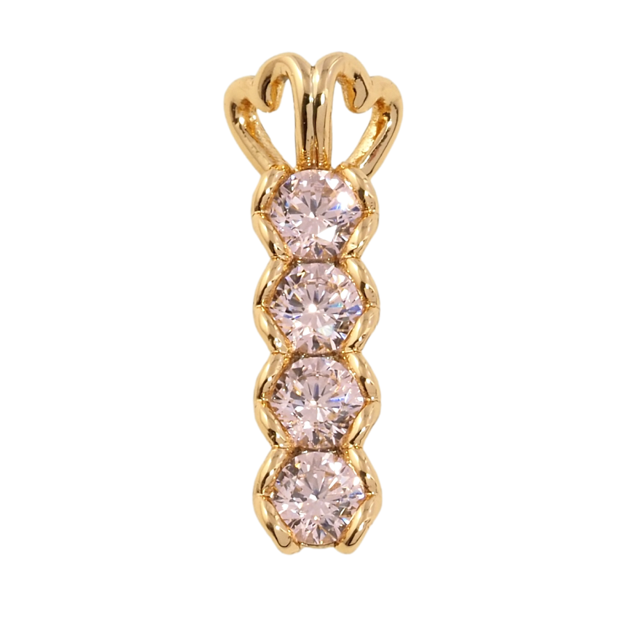 Кулон Xuping Позолота 18K Доріжка рожевих фіанітів у романтичній оправі для ланцюжка до 4мм фото №1