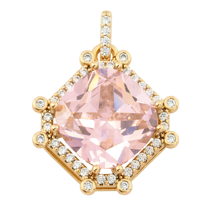 Кулон Xuping Позолота 18K Рожевий фіаніт в обрамленні цирконію для ланцюжка до 3мм фото №20