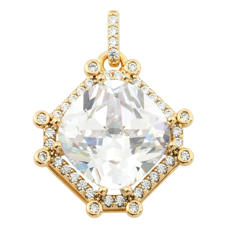 Кулон Xuping Позолота 18K Фианит в обрамлении циркония для цепочки до 3мм фото №1