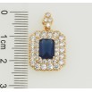 Кулон Xuping Позолота 18K Синій фіаніт в обрамленні цирконію для ланцюжка до 2мм фото №2