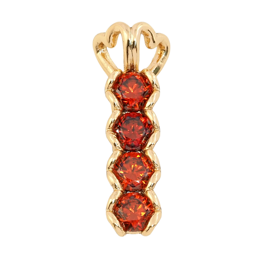 Кулон Xuping Позолота 18K Доріжка червоних фіанітів у романтичній оправі для ланцюжка до 4мм фото №1