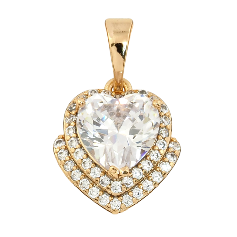 Кулон Xuping Позолота 18K Кришталеве серце для ланцюжка до 5мм фото №1