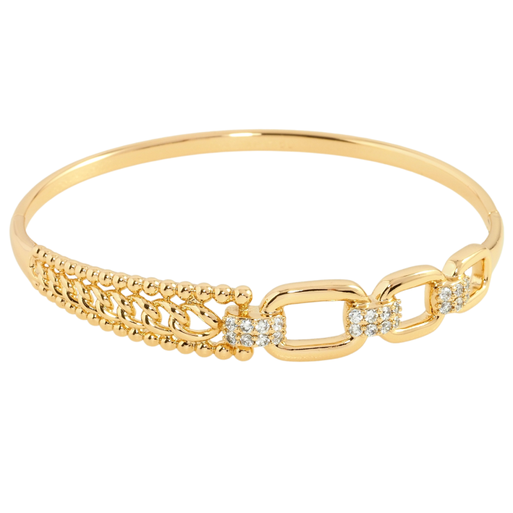 Браслет Xuping Позолота 18K Узор цепочка с цирконием ø 6см фото №8