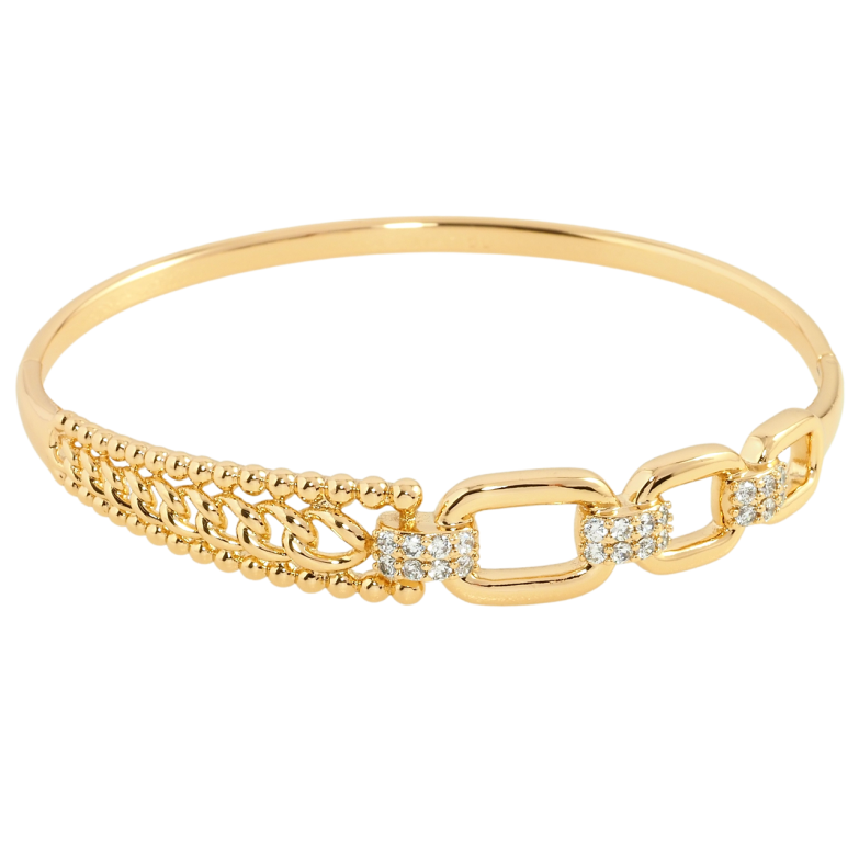 Браслет Xuping Позолота 18K Узор цепочка с цирконием ø 6см фото №1