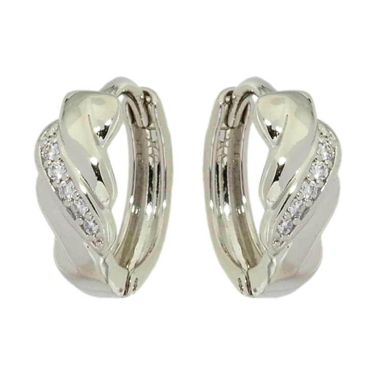 Серьги Xuping Родий колечки Декоративный узор с цирконием фото №5