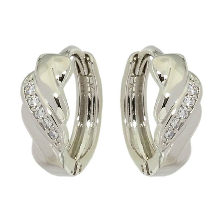 Серьги Xuping Родий колечки Декоративный узор с цирконием фото №1