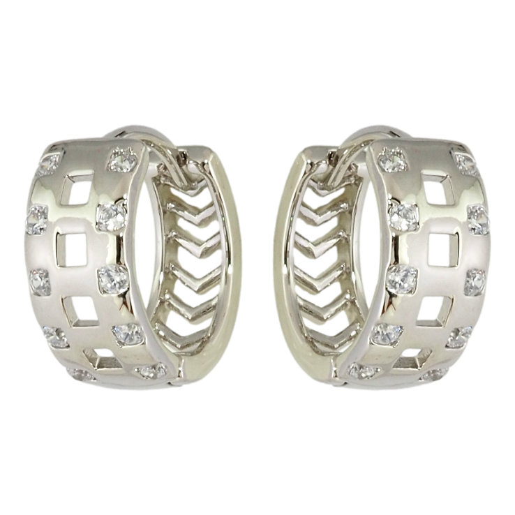 Серьги Xuping Родий колечки Узор с вставками циркония фото №16