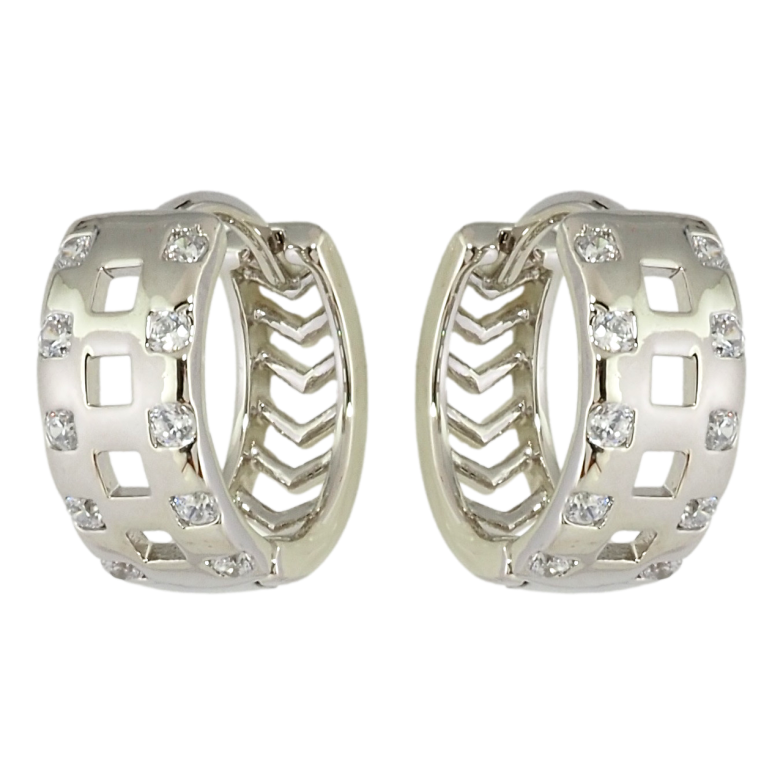 Сережки Xuping Родій колечка Візерунок з вставками цирконію фото №1