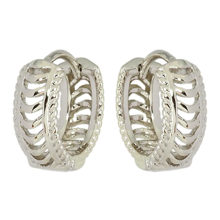Серьги Xuping Родий колечки Резной узор фото №22