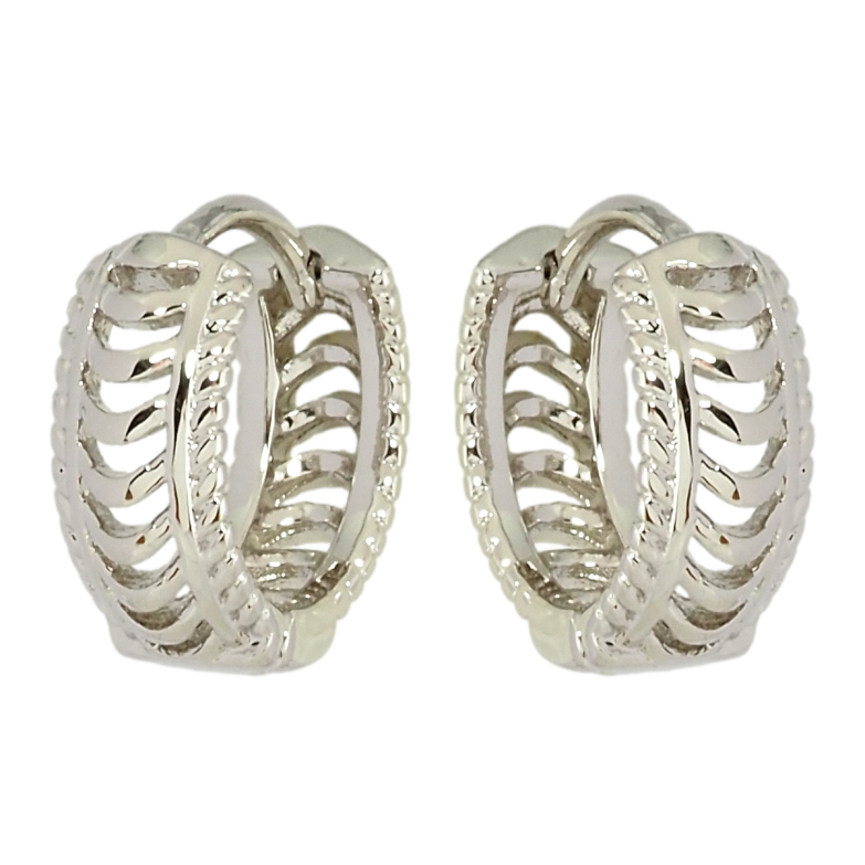 Серьги Xuping Родий колечки Резной узор фото №1