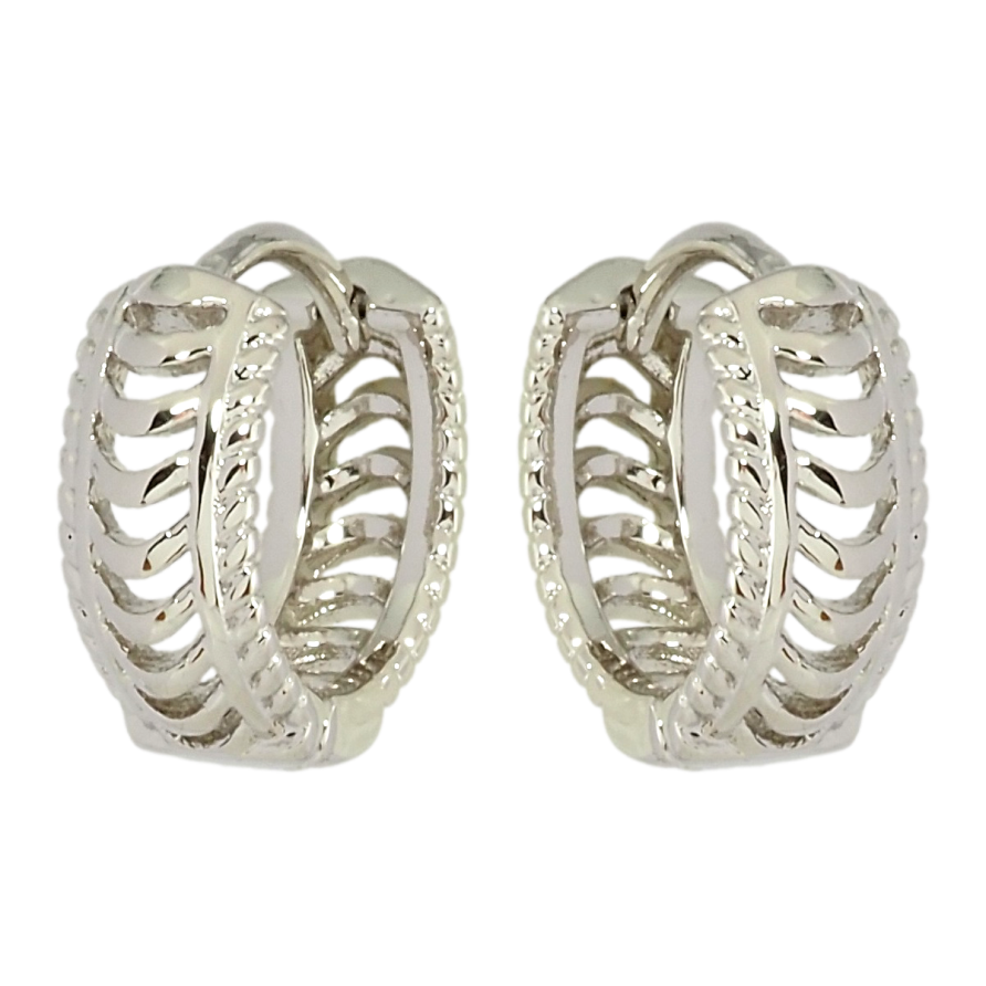 Серьги Xuping Родий колечки Резной узор фото №1