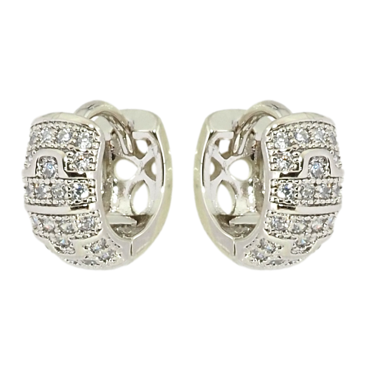 Серьги Xuping Родий колечки Инкрустация цирконием фото №3