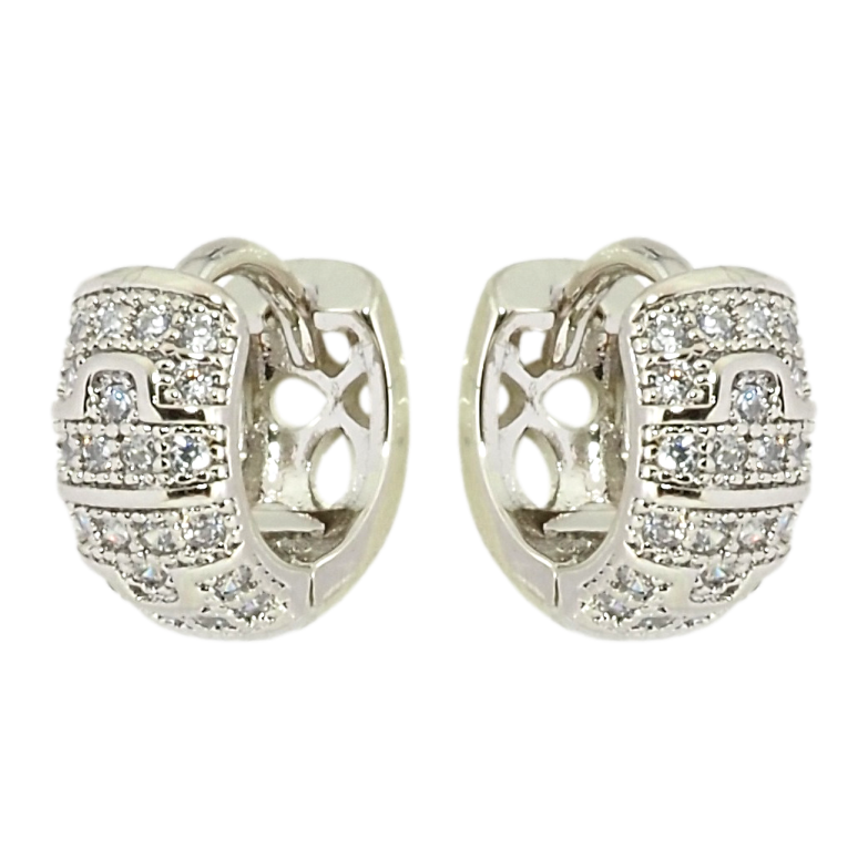 Сережки Xuping Родій колечка Інкрустація цирконієм фото №1